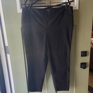 Dalia Black Ankle Pants Pull On Waist Size 20W Textured EUC